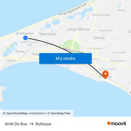 Arrêt De Bus to Rufisque map
