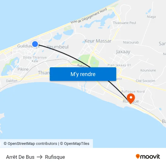 Arrêt De Bus to Rufisque map