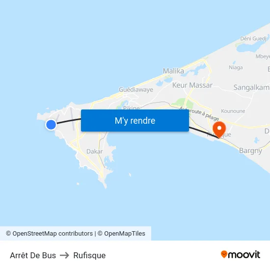 Arrêt De Bus to Rufisque map