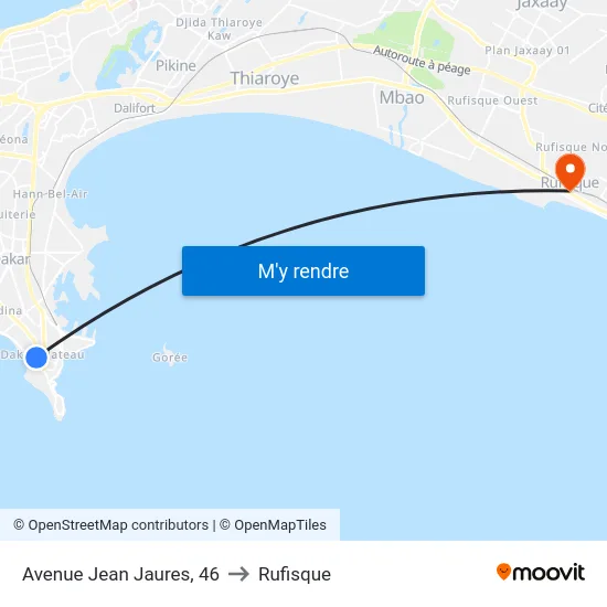 Avenue Jean Jaures, 46 to Rufisque map