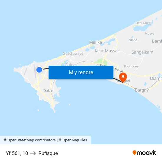 Yf 561, 10 to Rufisque map