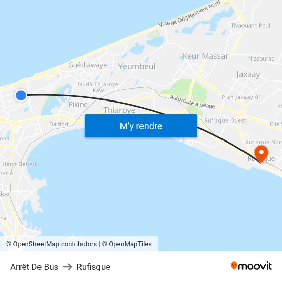 Arrêt De Bus to Rufisque map