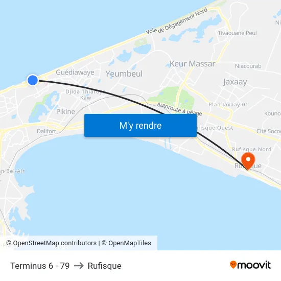 Terminus 6 - 79 to Rufisque map
