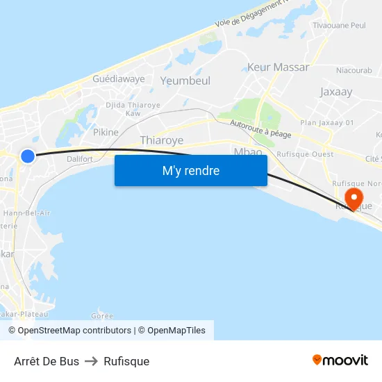 Arrêt De Bus to Rufisque map