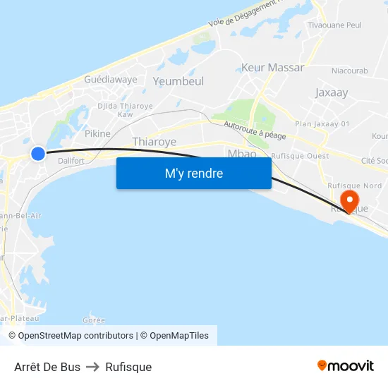 Arrêt De Bus to Rufisque map