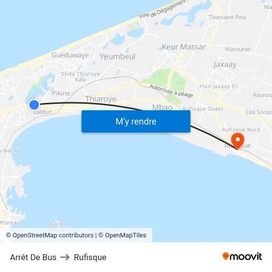 Arrêt De Bus to Rufisque map