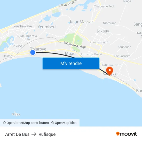 Arrêt De Bus to Rufisque map