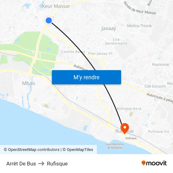 Arrêt De Bus to Rufisque map