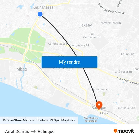 Arrêt De Bus to Rufisque map