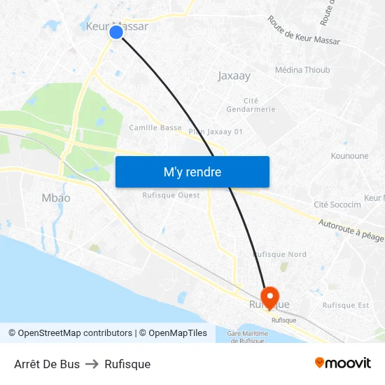 Arrêt De Bus to Rufisque map