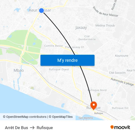 Arrêt De Bus to Rufisque map