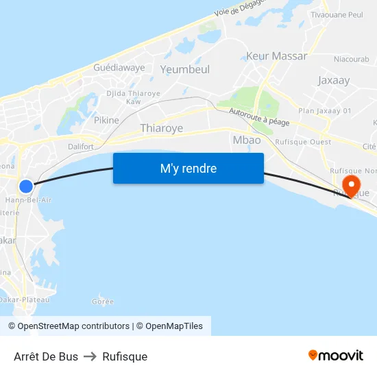 Arrêt De Bus to Rufisque map