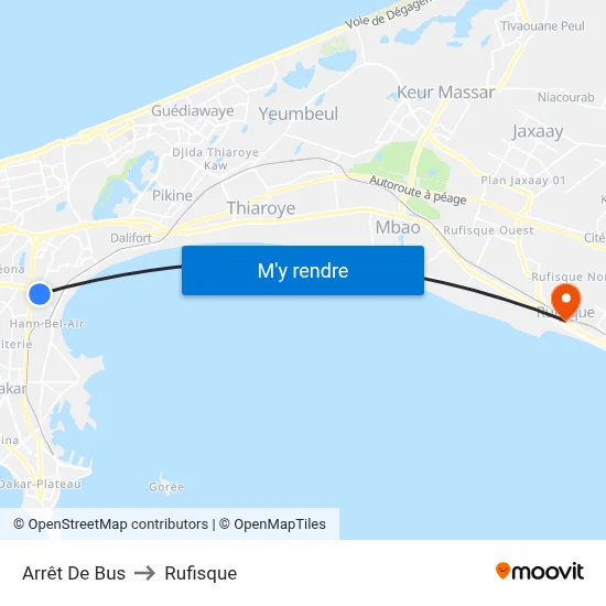 Arrêt De Bus to Rufisque map