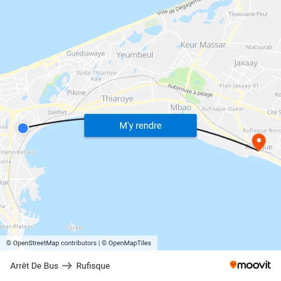 Arrêt De Bus to Rufisque map