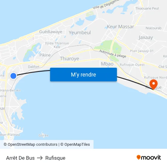 Arrêt De Bus to Rufisque map