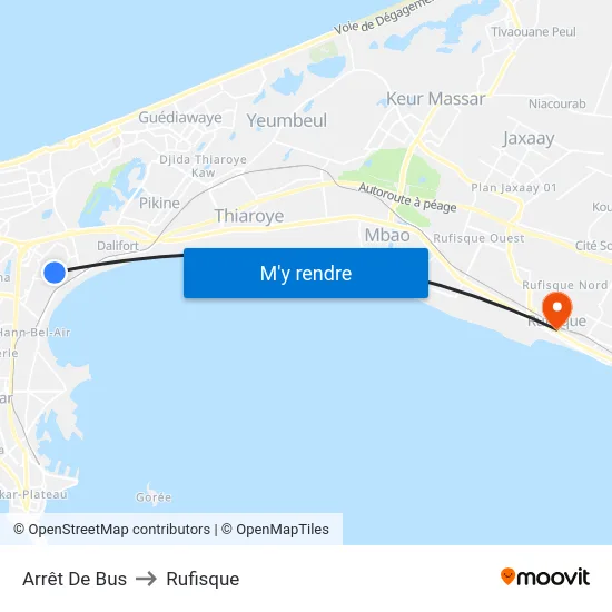 Arrêt De Bus to Rufisque map