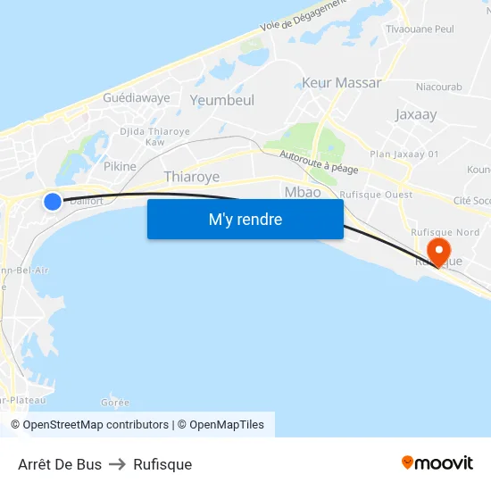 Arrêt De Bus to Rufisque map
