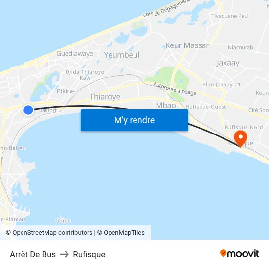 Arrêt De Bus to Rufisque map