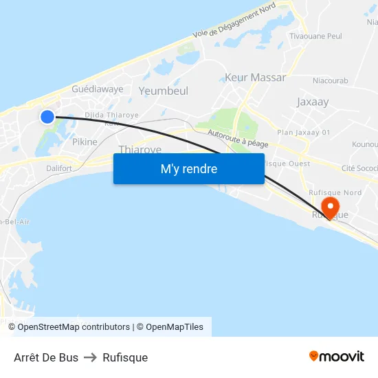 Arrêt De Bus to Rufisque map