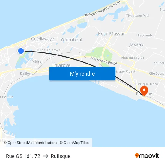 Rue GS 161, 72 to Rufisque map