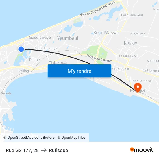 Rue GS 177, 28 to Rufisque map