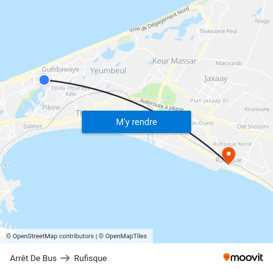 Arrêt De Bus to Rufisque map