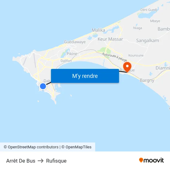 Arrêt De Bus to Rufisque map
