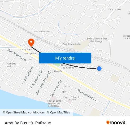 Arrêt De Bus to Rufisque map