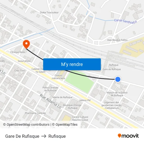 Gare De Rufisque to Rufisque map