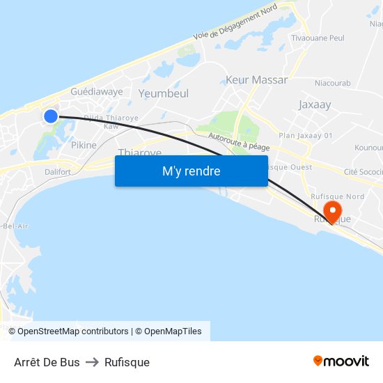 Arrêt De Bus to Rufisque map