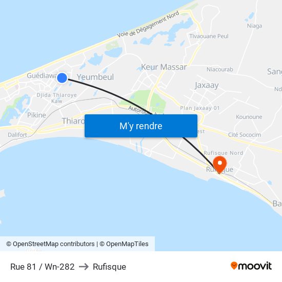 Rue 81 / Wn-282 to Rufisque map