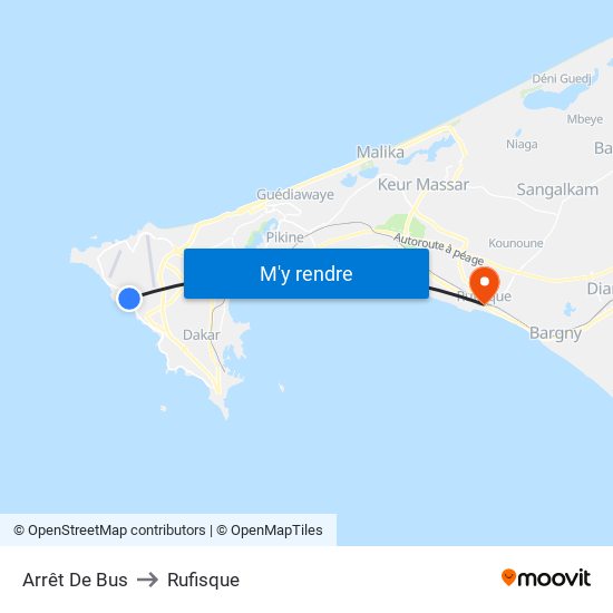 Arrêt De Bus to Rufisque map