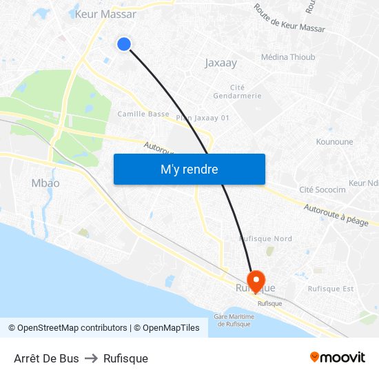 Arrêt De Bus to Rufisque map