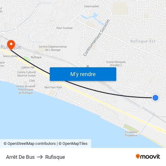 Arrêt De Bus to Rufisque map