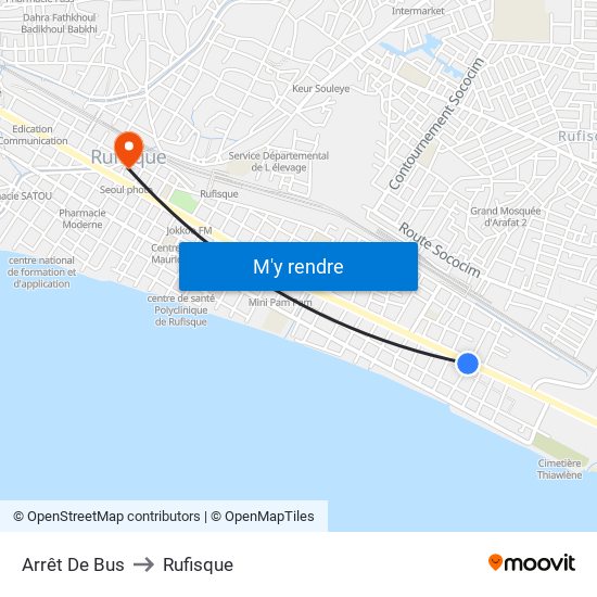 Arrêt De Bus to Rufisque map