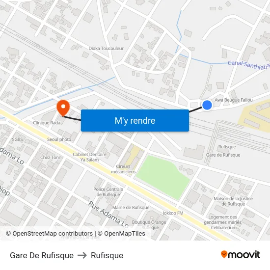 Gare De Rufisque to Rufisque map