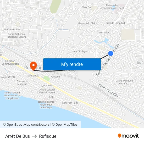 Arrêt De Bus to Rufisque map