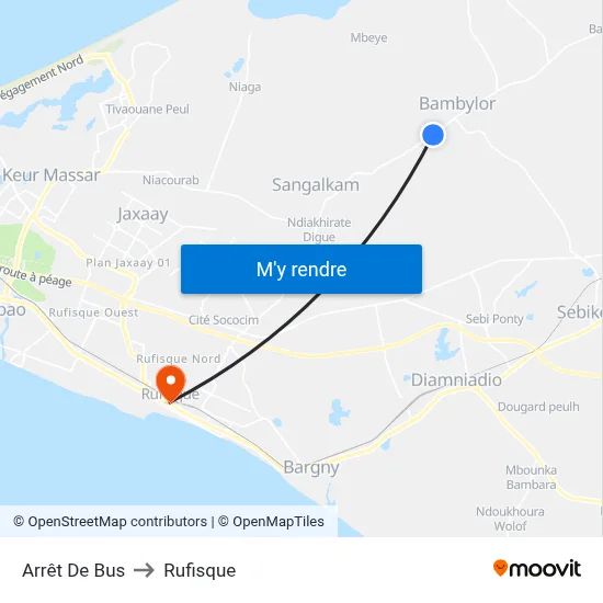 Arrêt De Bus to Rufisque map