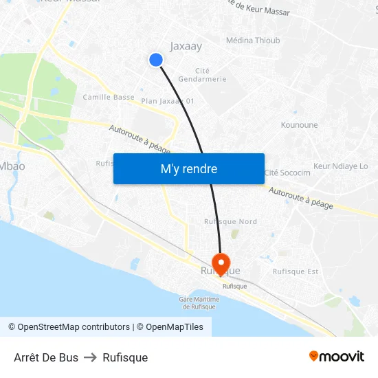 Arrêt De Bus to Rufisque map
