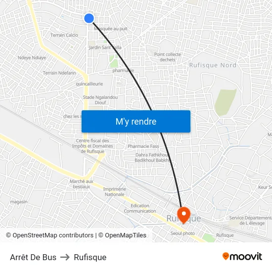 Arrêt De Bus to Rufisque map