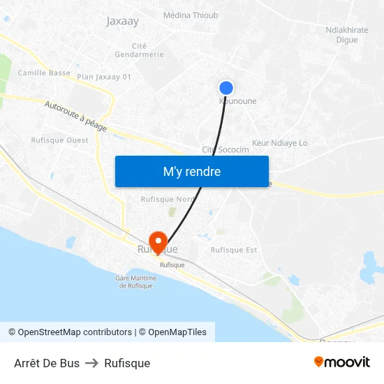Arrêt De Bus to Rufisque map