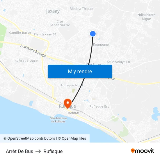 Arrêt De Bus to Rufisque map