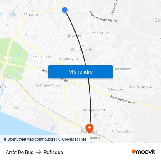 Arrêt De Bus to Rufisque map