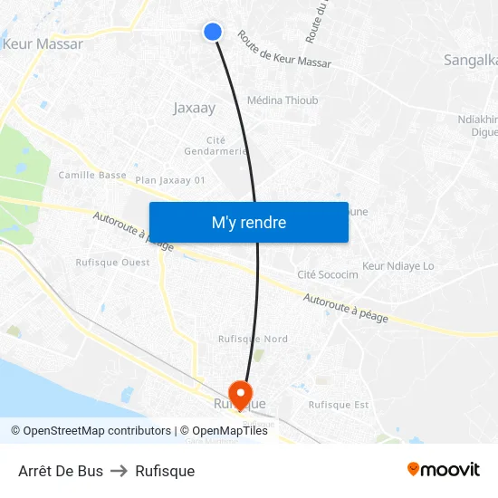 Arrêt De Bus to Rufisque map