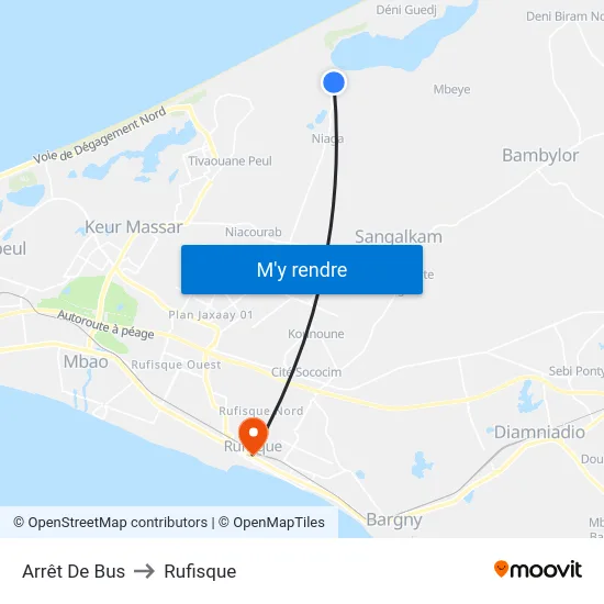 Arrêt De Bus to Rufisque map