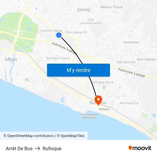 Arrêt De Bus to Rufisque map