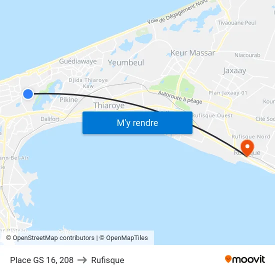 Place GS 16, 208 to Rufisque map