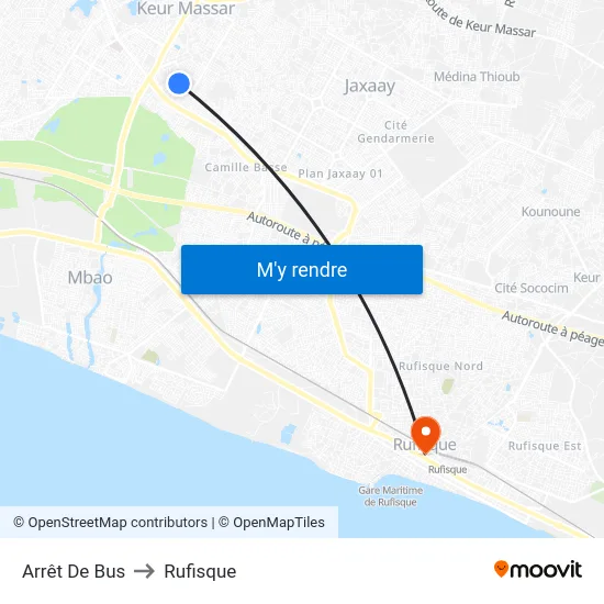 Arrêt De Bus to Rufisque map
