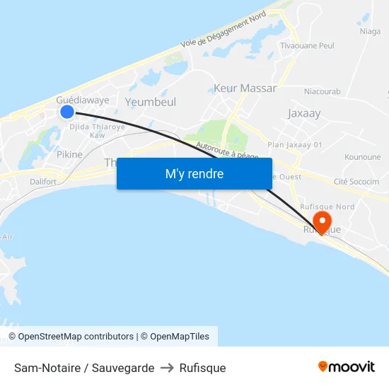 Sam-Notaire / Sauvegarde to Rufisque map