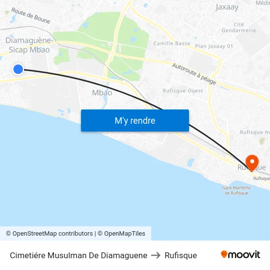 Cimetiére Musulman De Diamaguene to Rufisque map